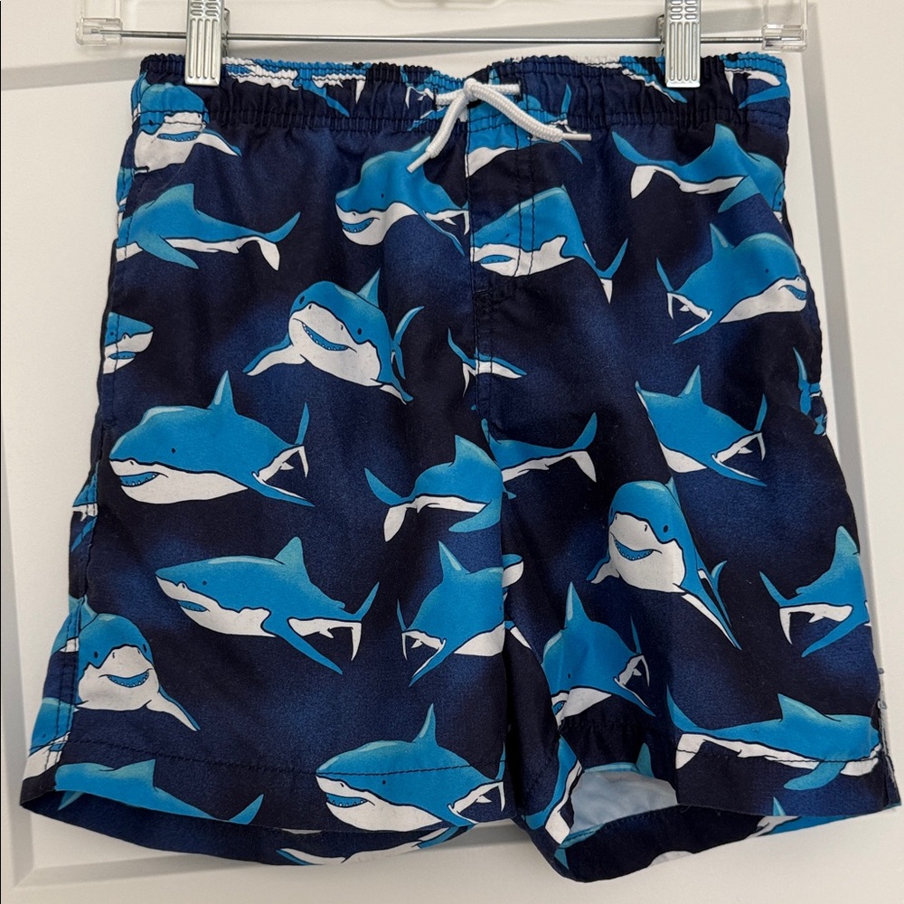 TRUNKS SURF & SWIM. Shark Print Swim Trunks with interior netting. SIZE L